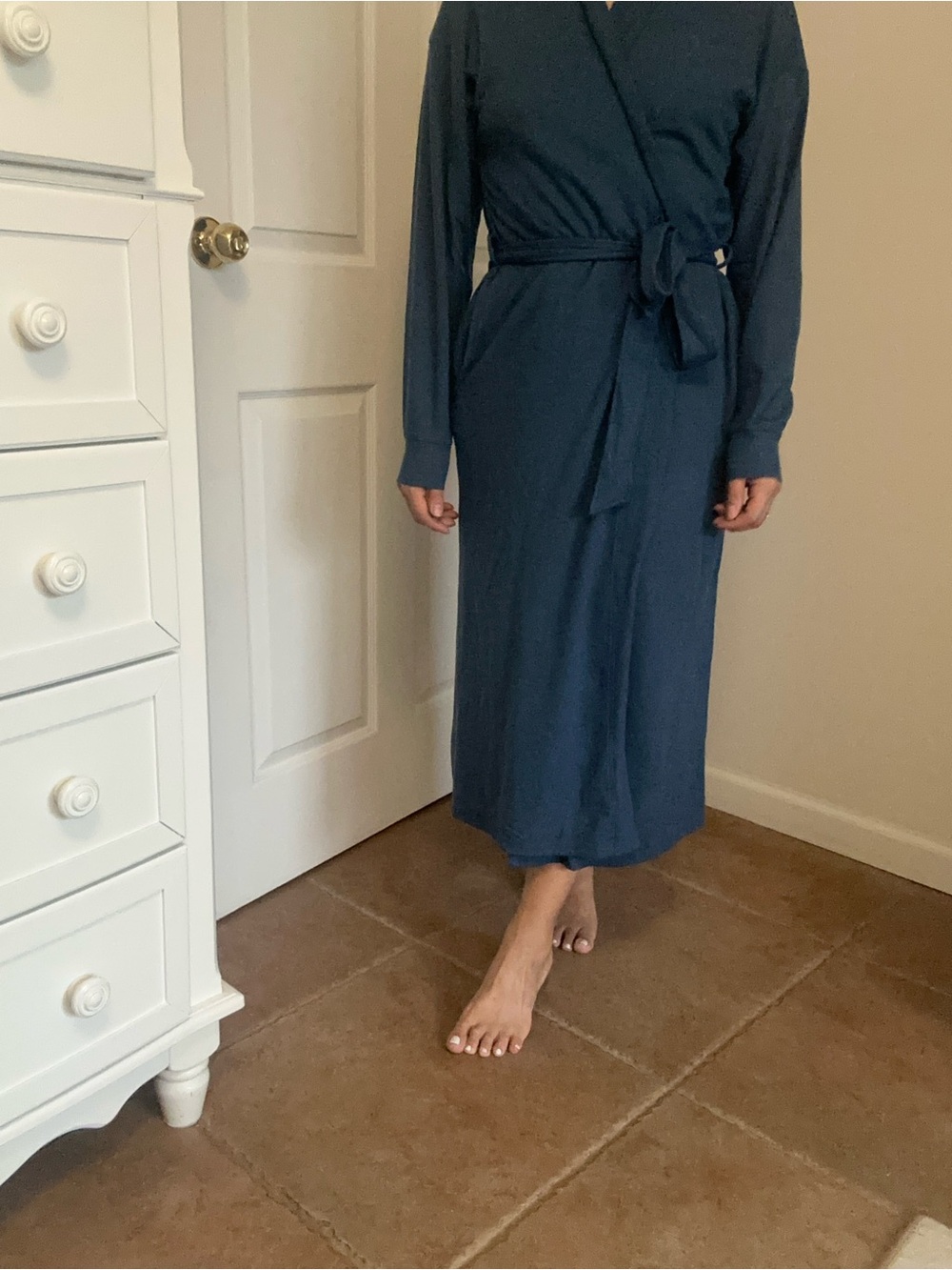 Victoria's Secret Navy Wrap Robe with Tie Waist